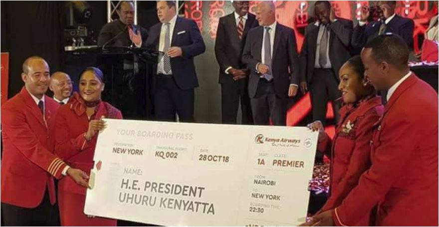 Uhuru avumisha Kenya Airways nchini Amerika